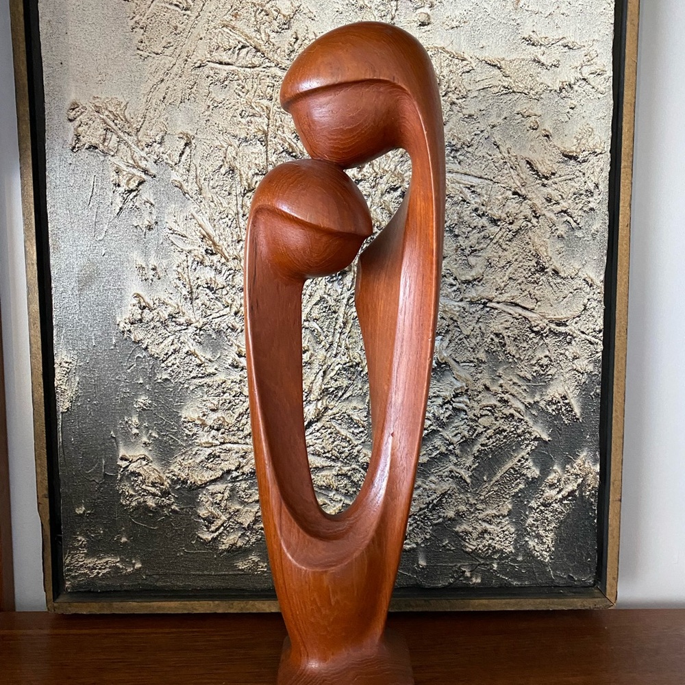 Vintage 1950 Danish Teak Sculpture Midcentury MCM Denmark